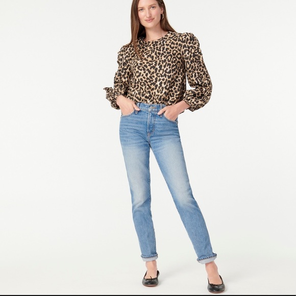 J.Crew Ruffle-sleeve top in leopard - Picture 3 of 7